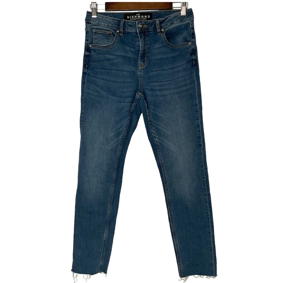 John Richmond Blue Denim Five Pocket Ankle Cropped Jeans; Size 28. - Picture 1 of 15
